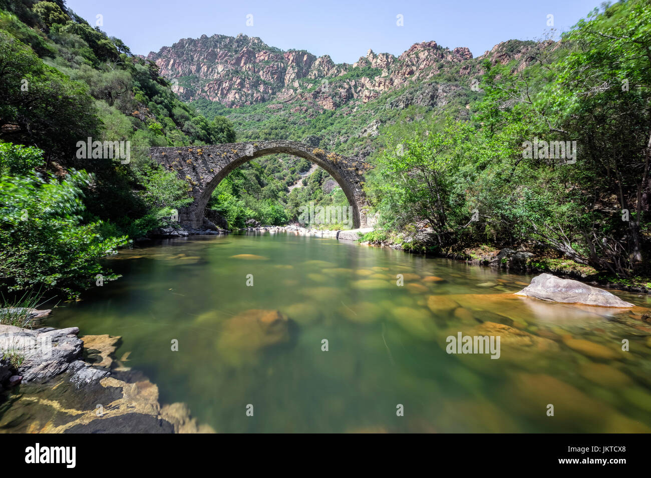 Pont de Pianella, Ota, Corse, France Banque D'Images