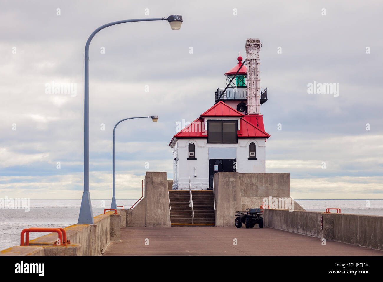 Duluth South Harbour Breakwater extra-phare. Duluth, Minnesota, USA. Banque D'Images