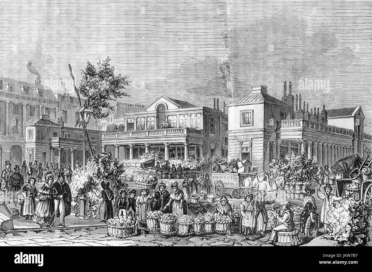 Marché couvert de Covent Garden, Londres, 1850 Banque D'Images