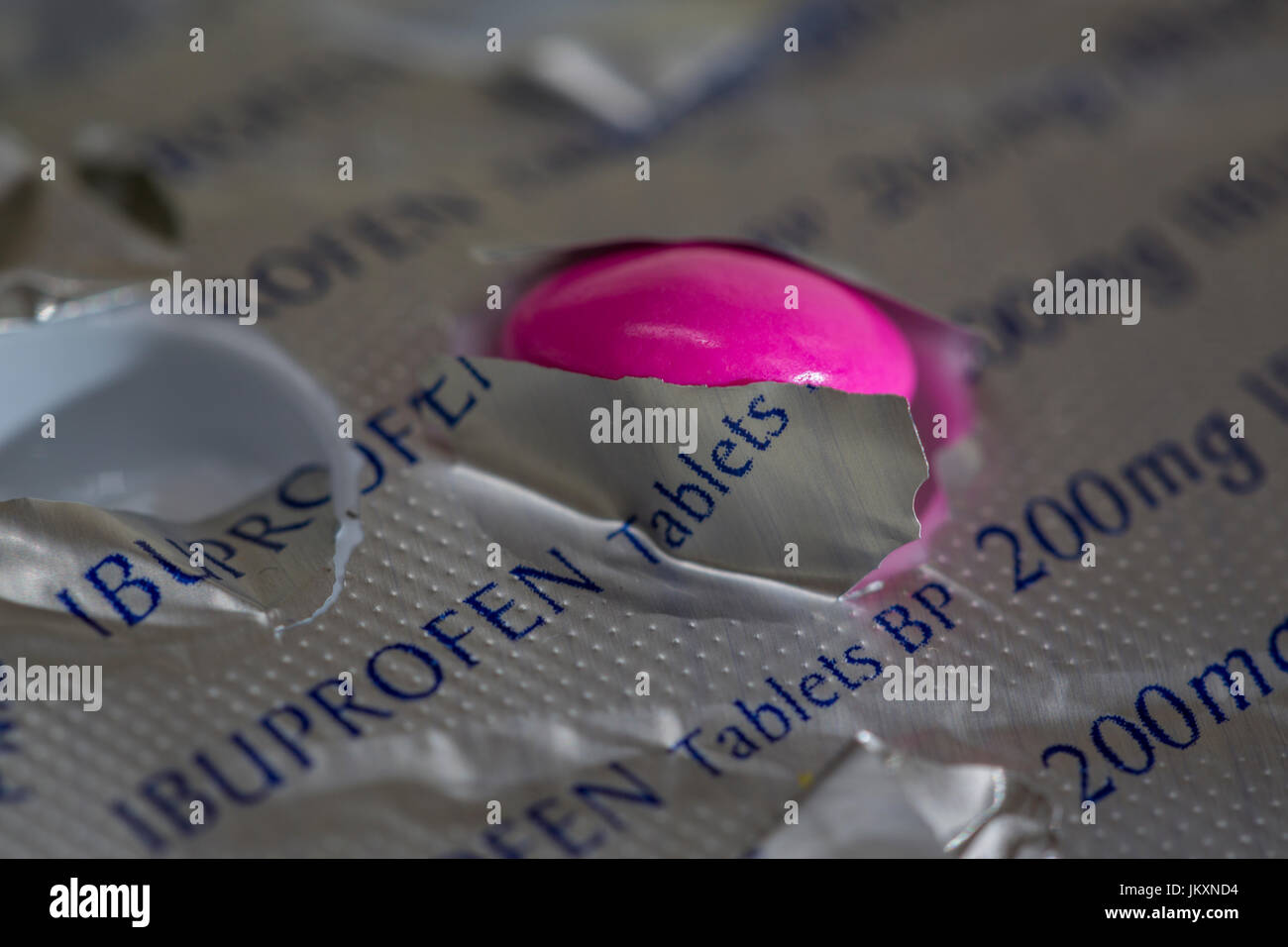 Le soulagement de douleur d'ibuprofène comprimés. Banque D'Images