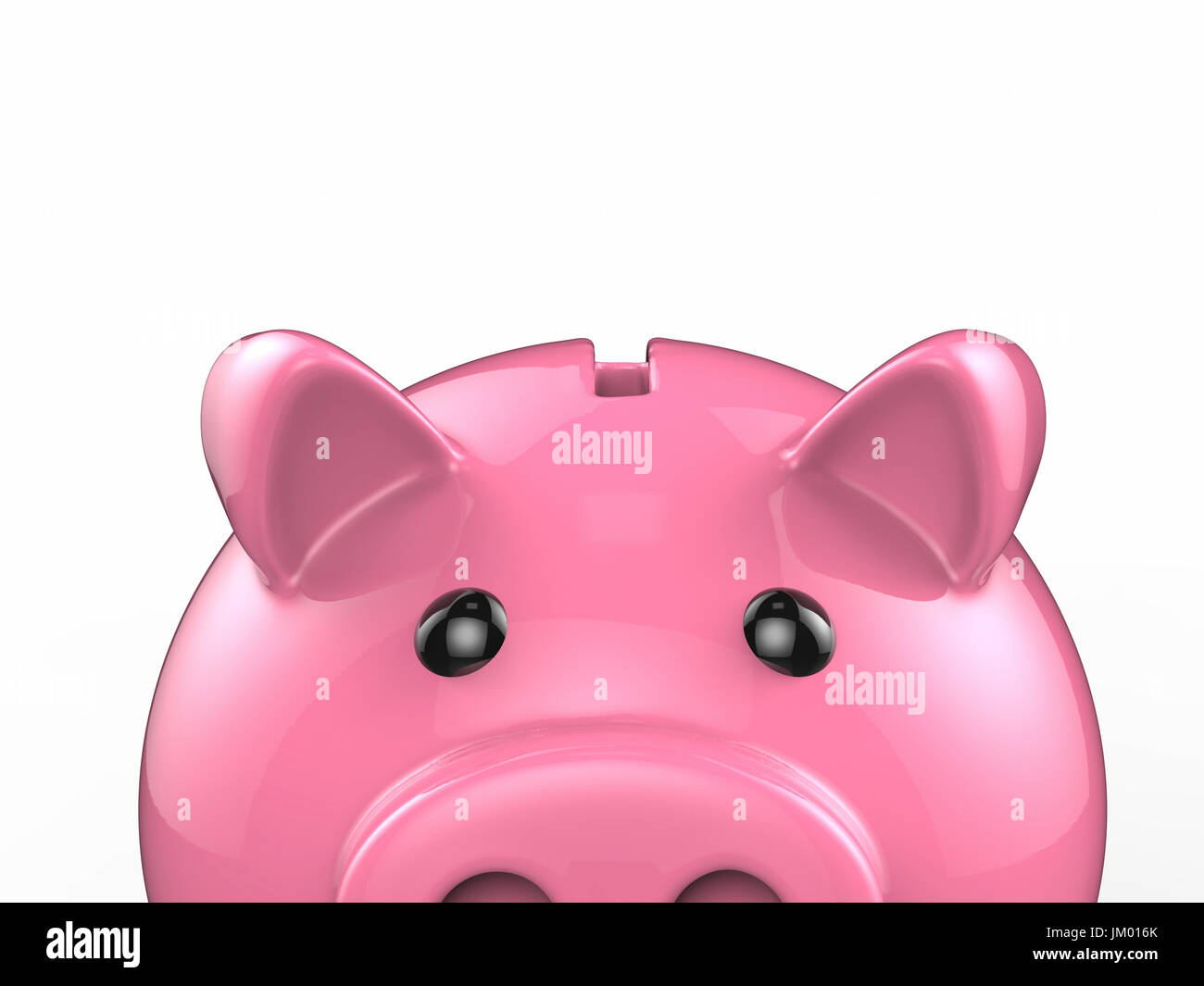 Le rendu 3D shiny pink piggy bank Banque D'Images