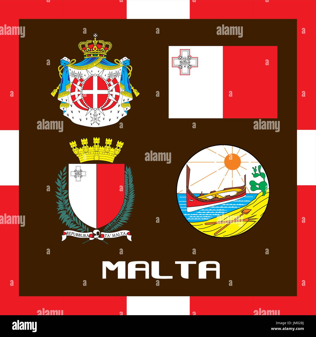 L'enseigne officielle du gouvernement de Malte Illustration de Vecteur