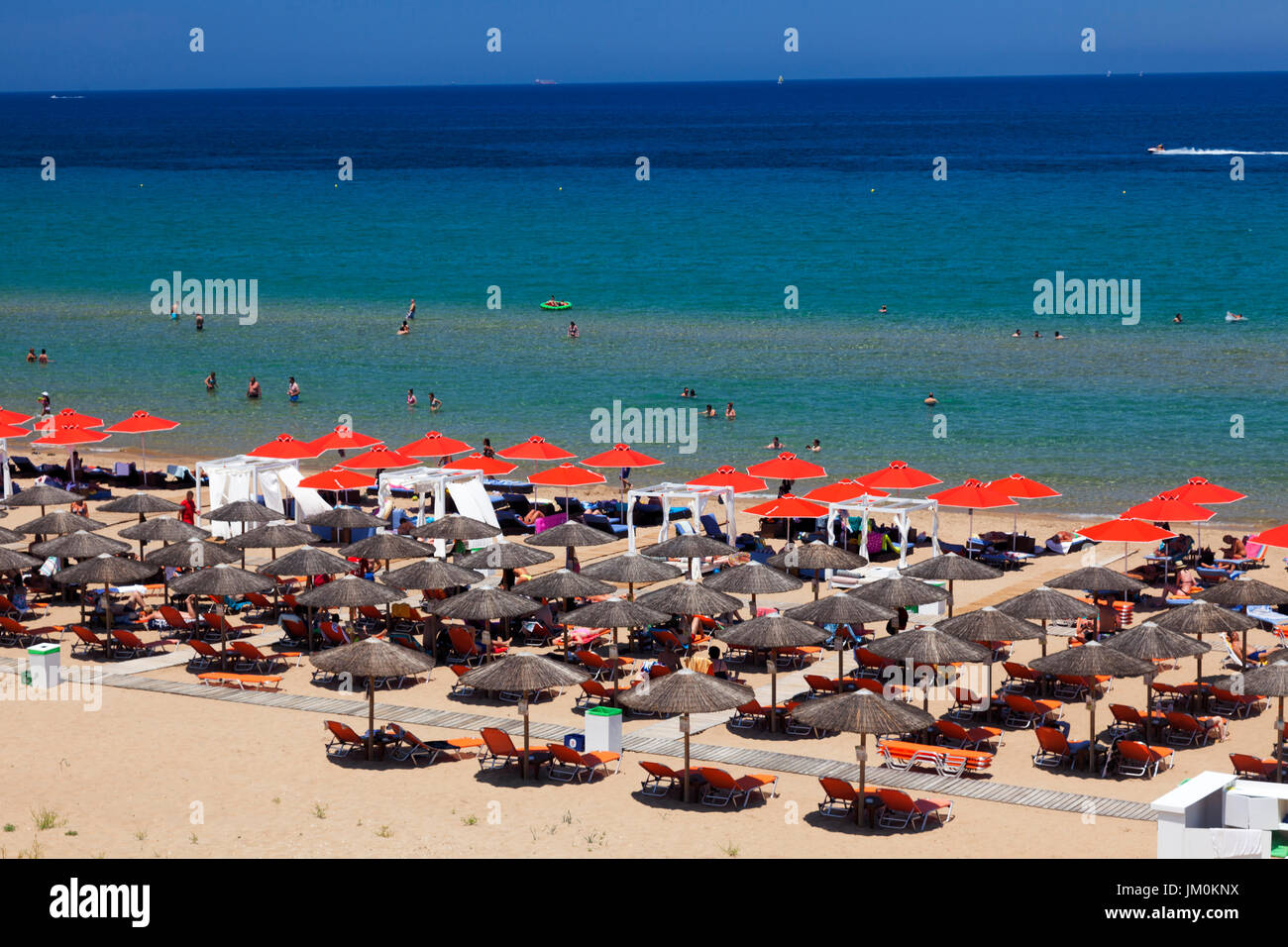 Partie de plage de Banana, l'île de Zakynthos, Grèce Banque D'Images