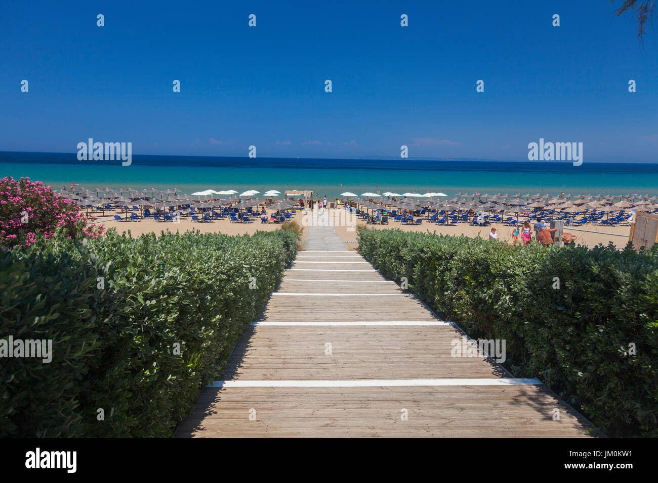 Voie de la célèbre plage de Banana,l'île de Zakynthos, Grèce Banque D'Images