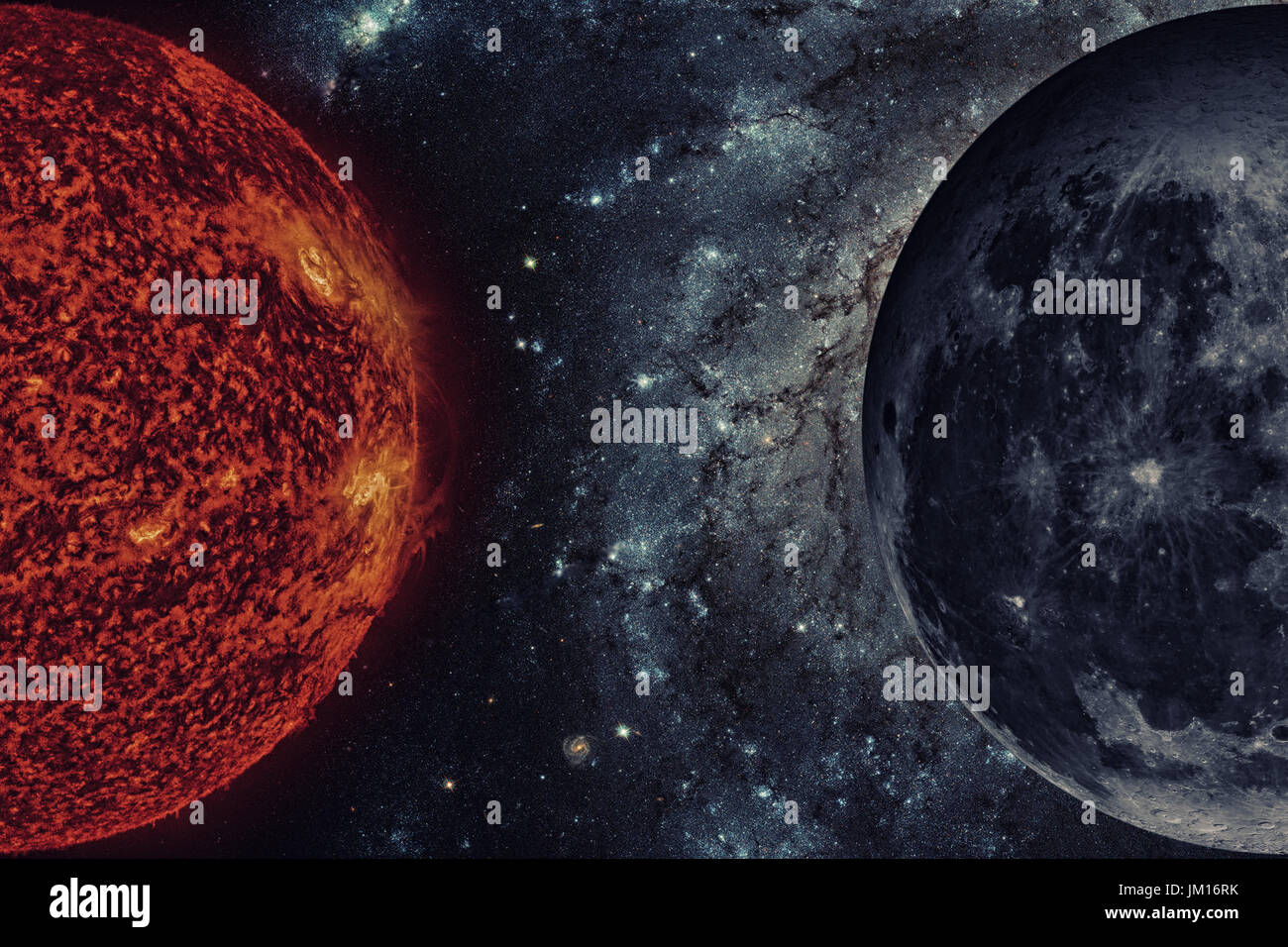 Système solaire - planètes Terre Lune. La Lune est le seul satellite naturel de la Terre. Il est l'un des plus grands satellites naturels dans le système solaire. Éléments de t Banque D'Images