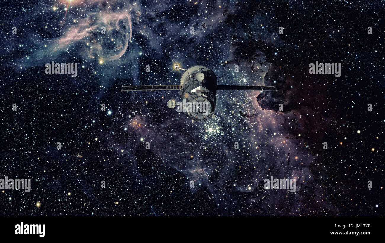 Les progrès de l'engin spatial en orbite autour de l'espace. Éléments de cette image fournie par la NASA. Banque D'Images