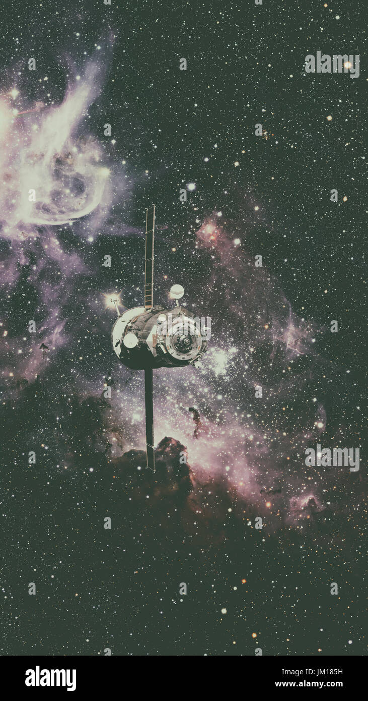 Les progrès de l'engin spatial en orbite autour de l'espace. Éléments de cette image fournie par la NASA. Banque D'Images