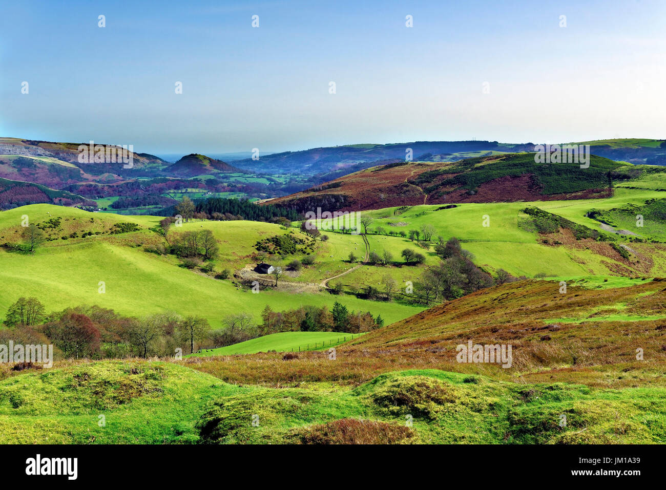 Une vue de l'Llantysilio Clwydian Hills et les montagnes, au nord du Pays de Galles, Royaume-Uni Banque D'Images