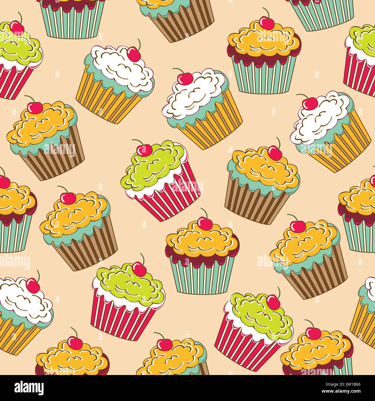 Sweet cupcakes avec motif transparent, format vectoriel Illustration de Vecteur