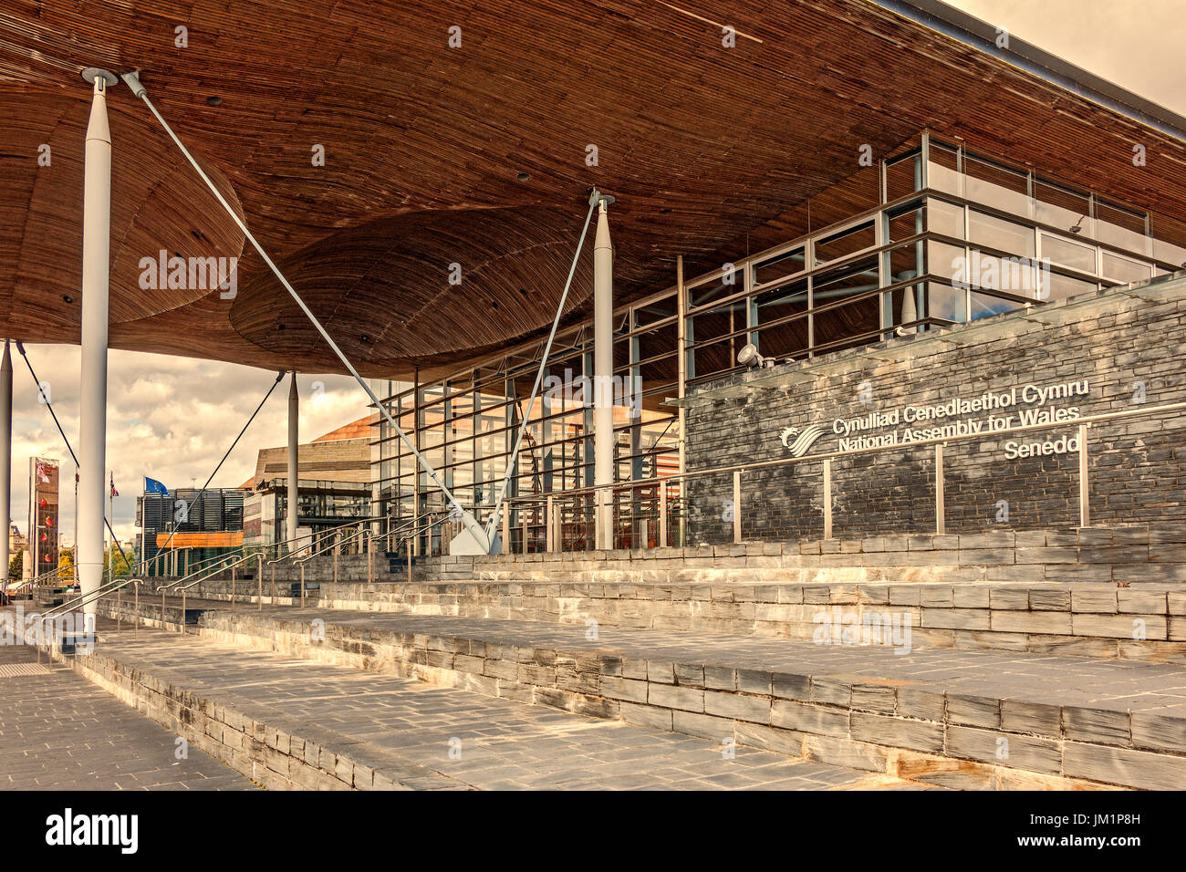 Assemblée nationale du Pays de Galles Cardiff Bay Construction UK Banque D'Images