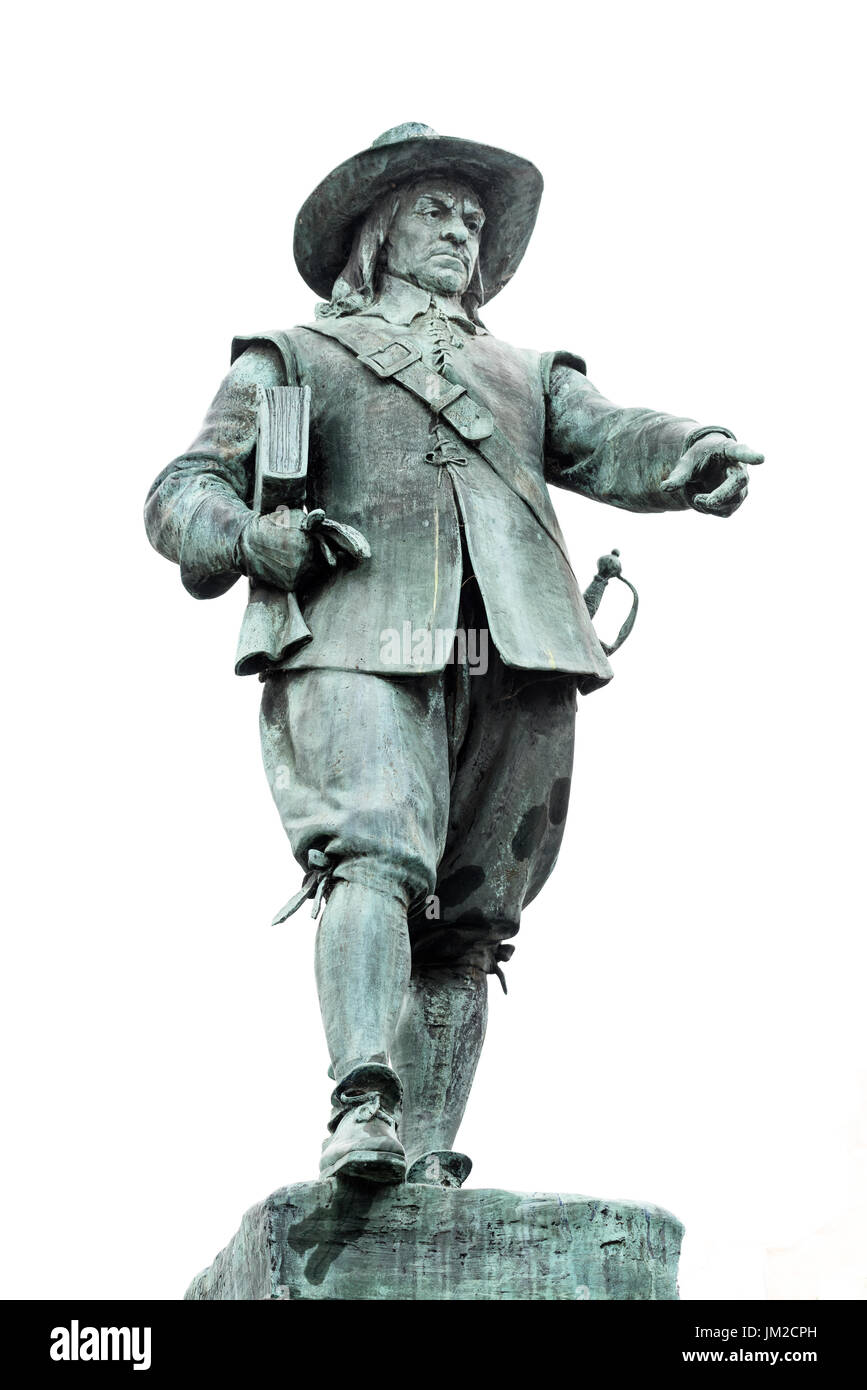 Puisque les gens de Huntingdon, la ville natale d'Oliver Cromwell, n'a pas voulu payer pour une statue de lui, les gens de la ville voisine de St Ives l'a fait Banque D'Images