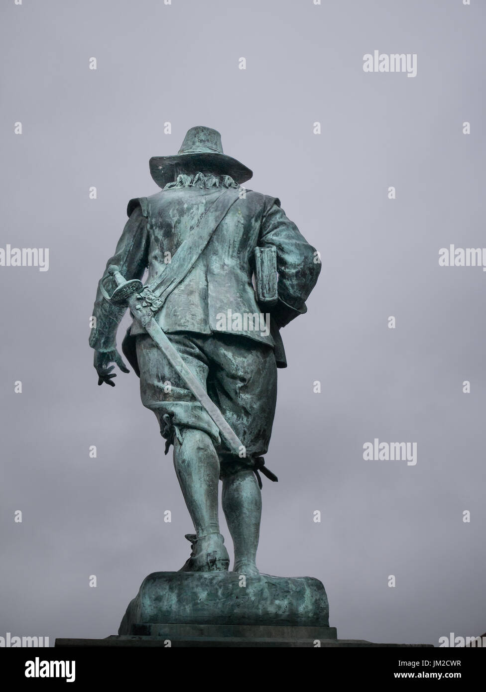 Puisque les gens de Huntingdon, la ville natale d'Oliver Cromwell, n'a pas voulu payer pour une statue de lui, les gens de la ville voisine de St Ives l'a fait Banque D'Images