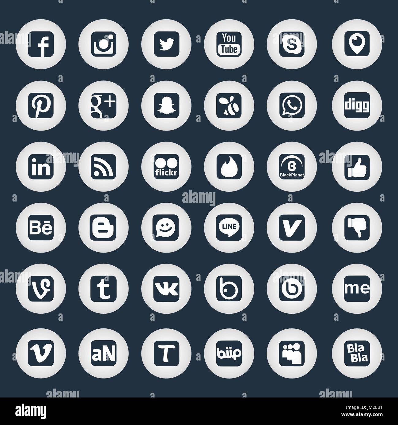 Les icônes de réseau social d'or sur fond noir Illustration de Vecteur