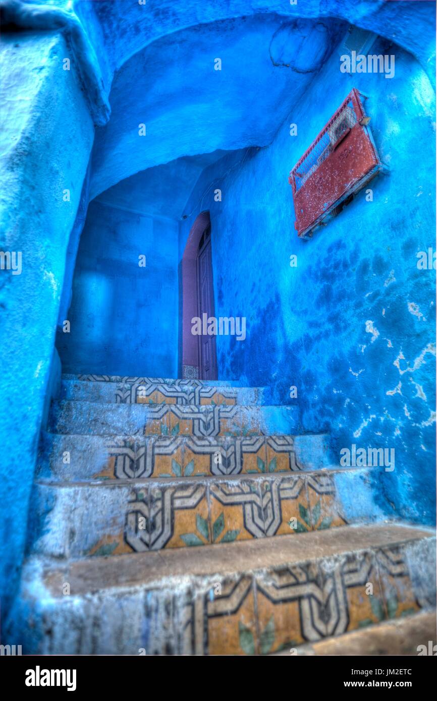 La ville bleue, Maroc Banque D'Images