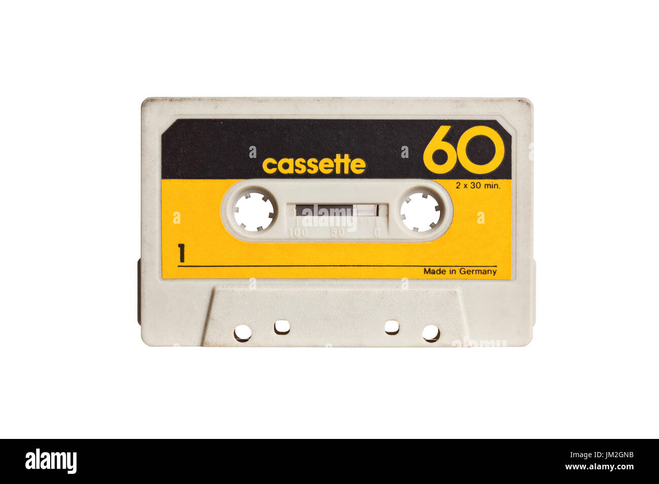 Cassette audio vintage isolé sur fond blanc Banque D'Images