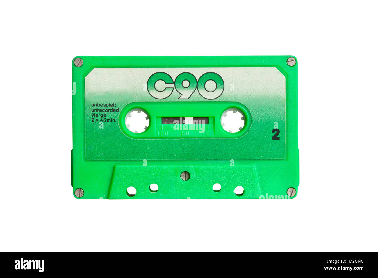 Cassette audio vintage isolé sur fond blanc Banque D'Images