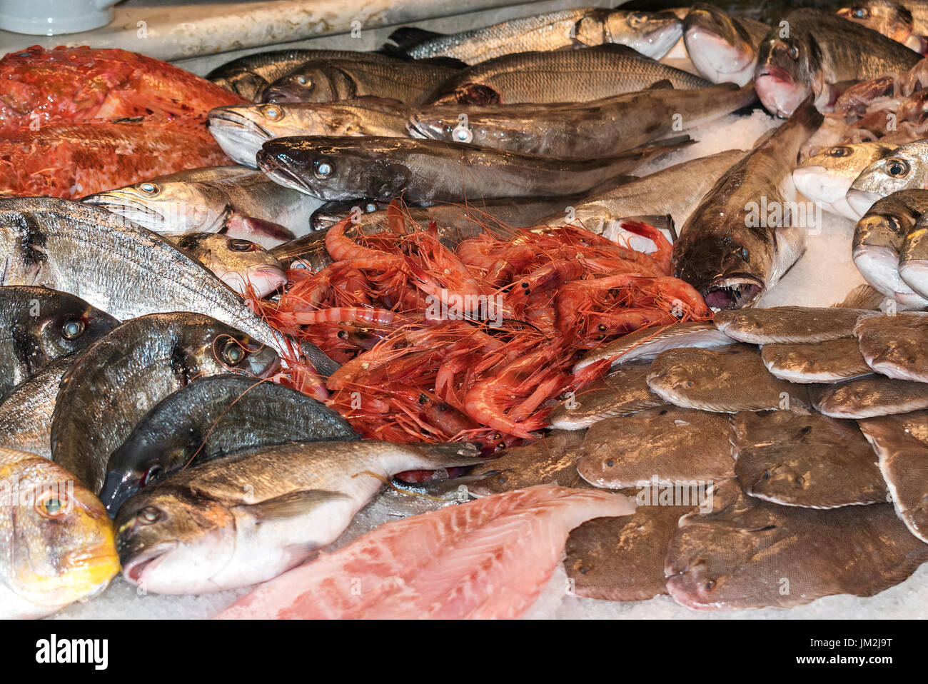 Une boutique de poissons locaux sur l'isalnd de Capri, italie Banque D'Images