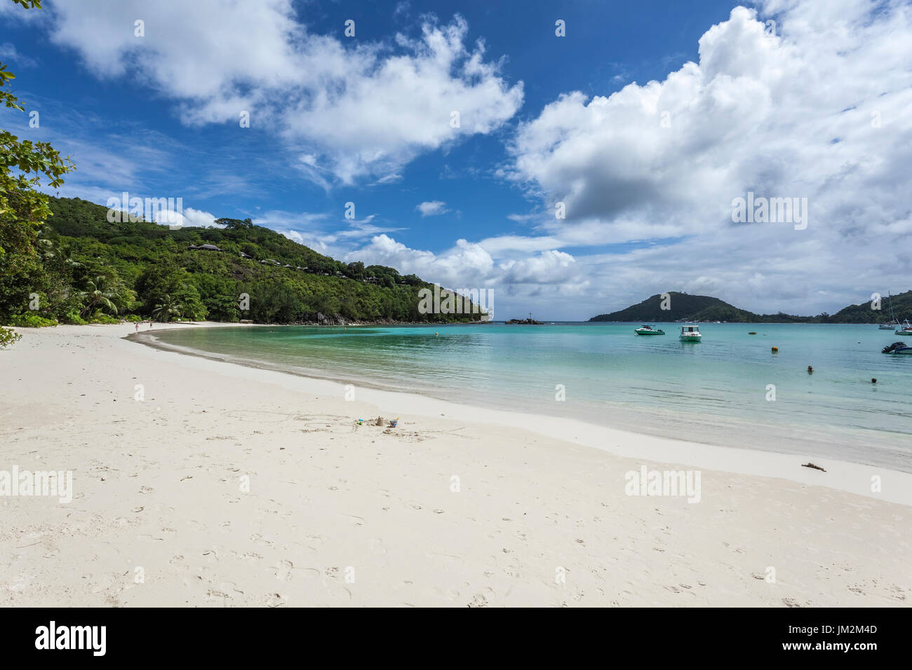 Plage de Port Launay, Marine Resort, parc national du Gros-Morne, Mahe, Seychelles Banque D'Images