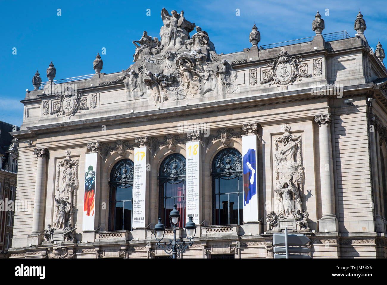 LILLE, FRANCE - 25 juin 2017 : une vue sur le magnifique Opéra de Lille Opéra de chambre dans le centre historique de la ville de Lille en France, le 25 juin 2017. Banque D'Images
