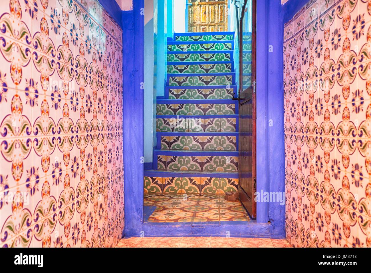 La ville bleue, Maroc Banque D'Images