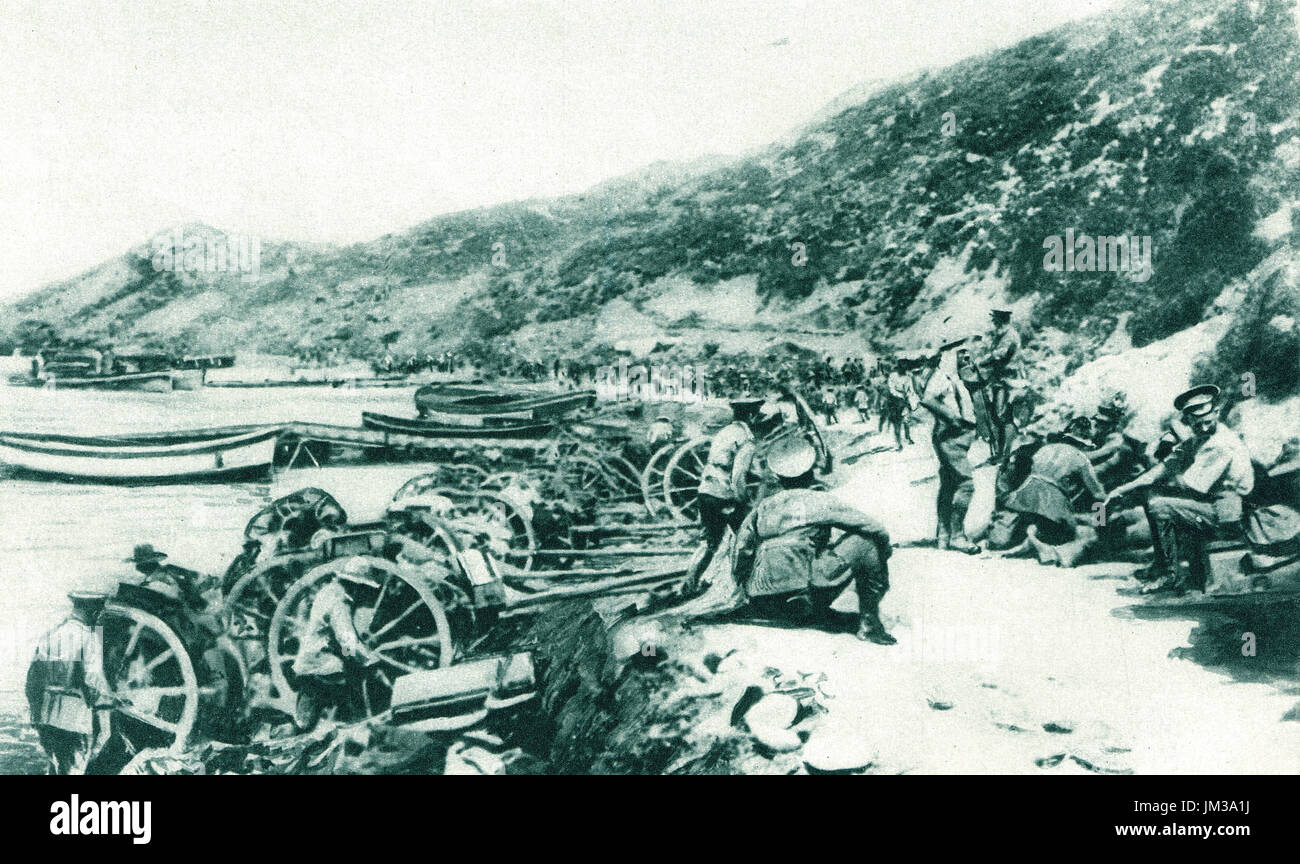 Les débarquements de Gallipoli, blessé de l'Australie, 1915 Banque D'Images