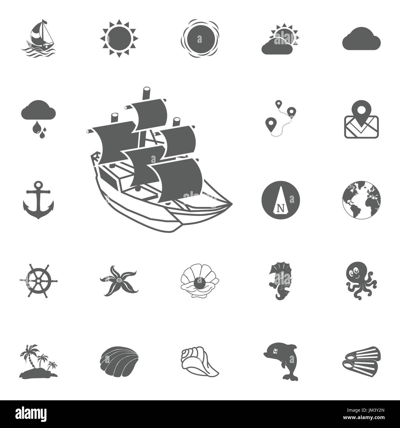 Icône bateau Vector illustration isolé sur fond blanc Illustration de Vecteur
