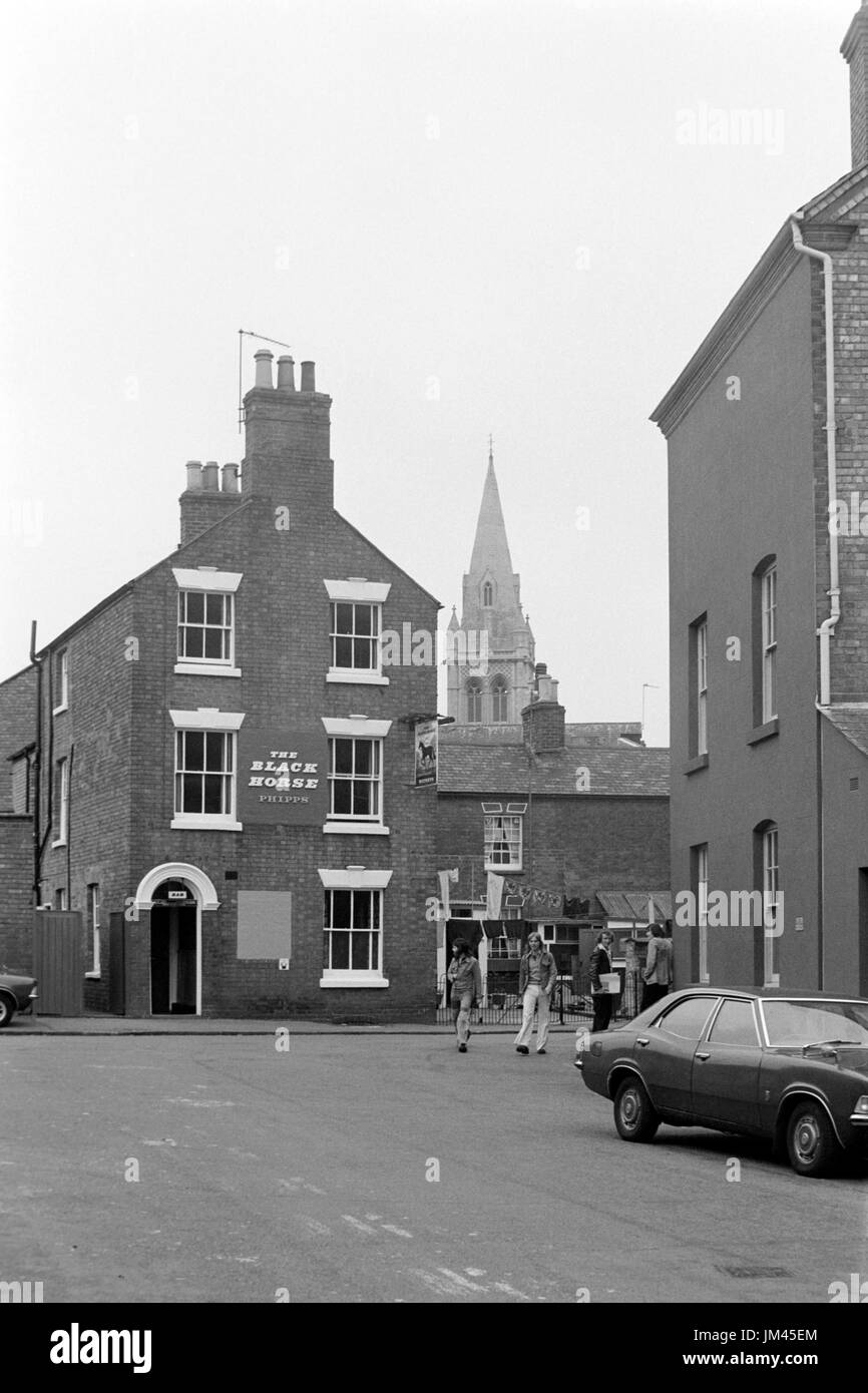 Le cheval noir dans la rue pub gaz rugby Angleterre Royaume-Uni dans les années 1970 Banque D'Images