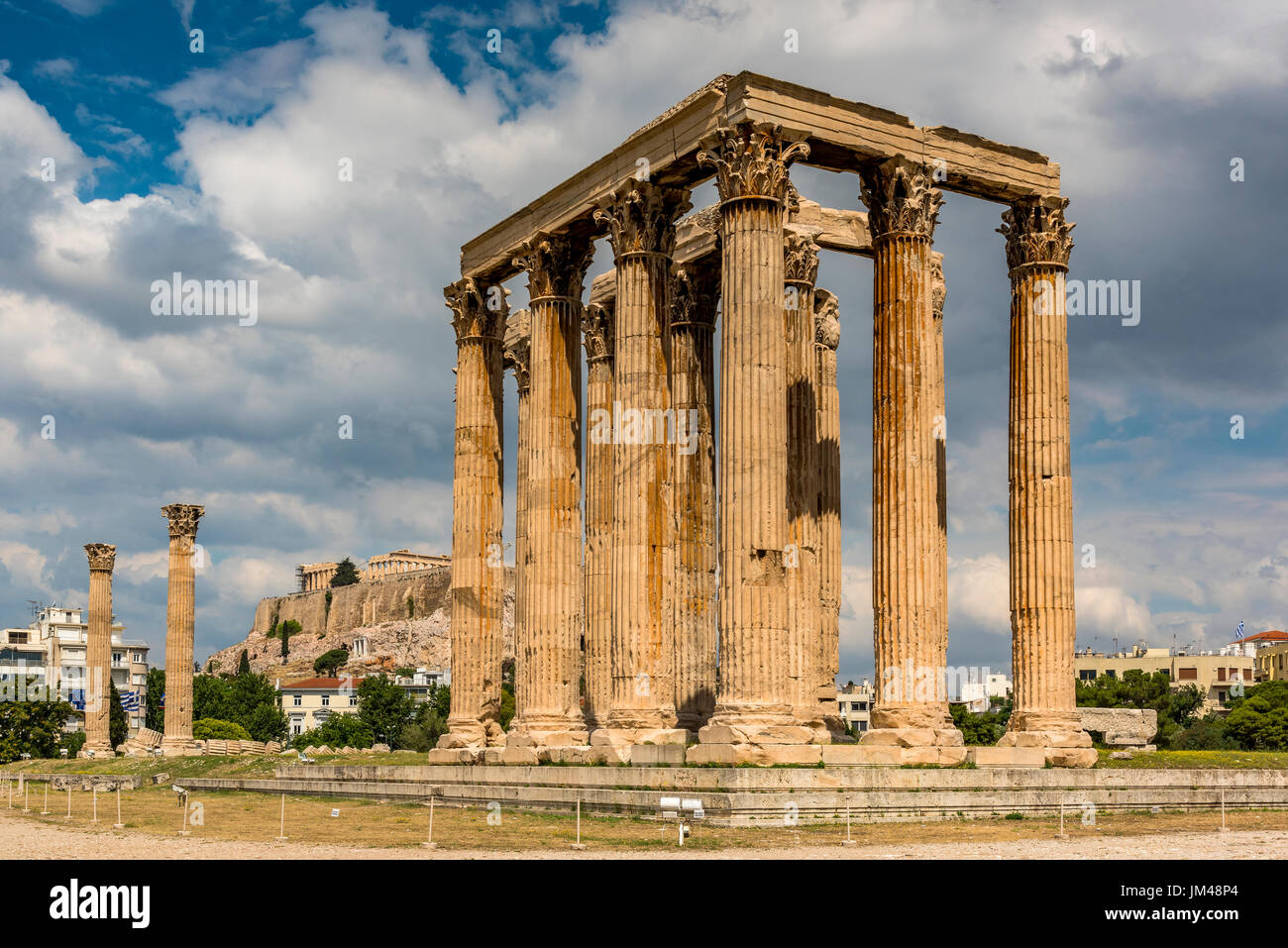 Temple de Zeus Olympien ou l'Olympieion, Athènes, Attique, Grèce Banque D'Images