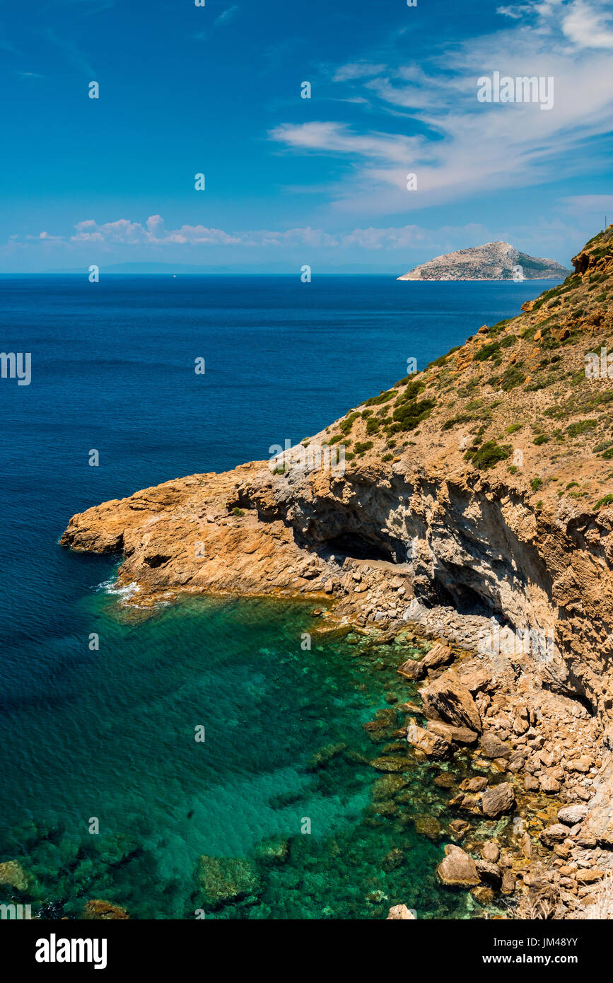 Cap Sounion, Attique, Grèce Banque D'Images