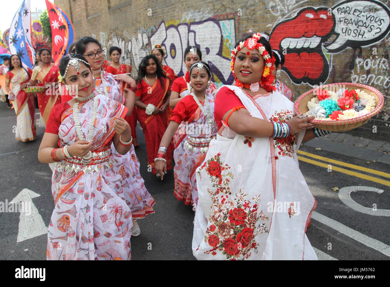 Boishakhi Mela - Nouvel An Bengali Parade, Brick Lane, Londres, Royaume-Uni. Banque D'Images