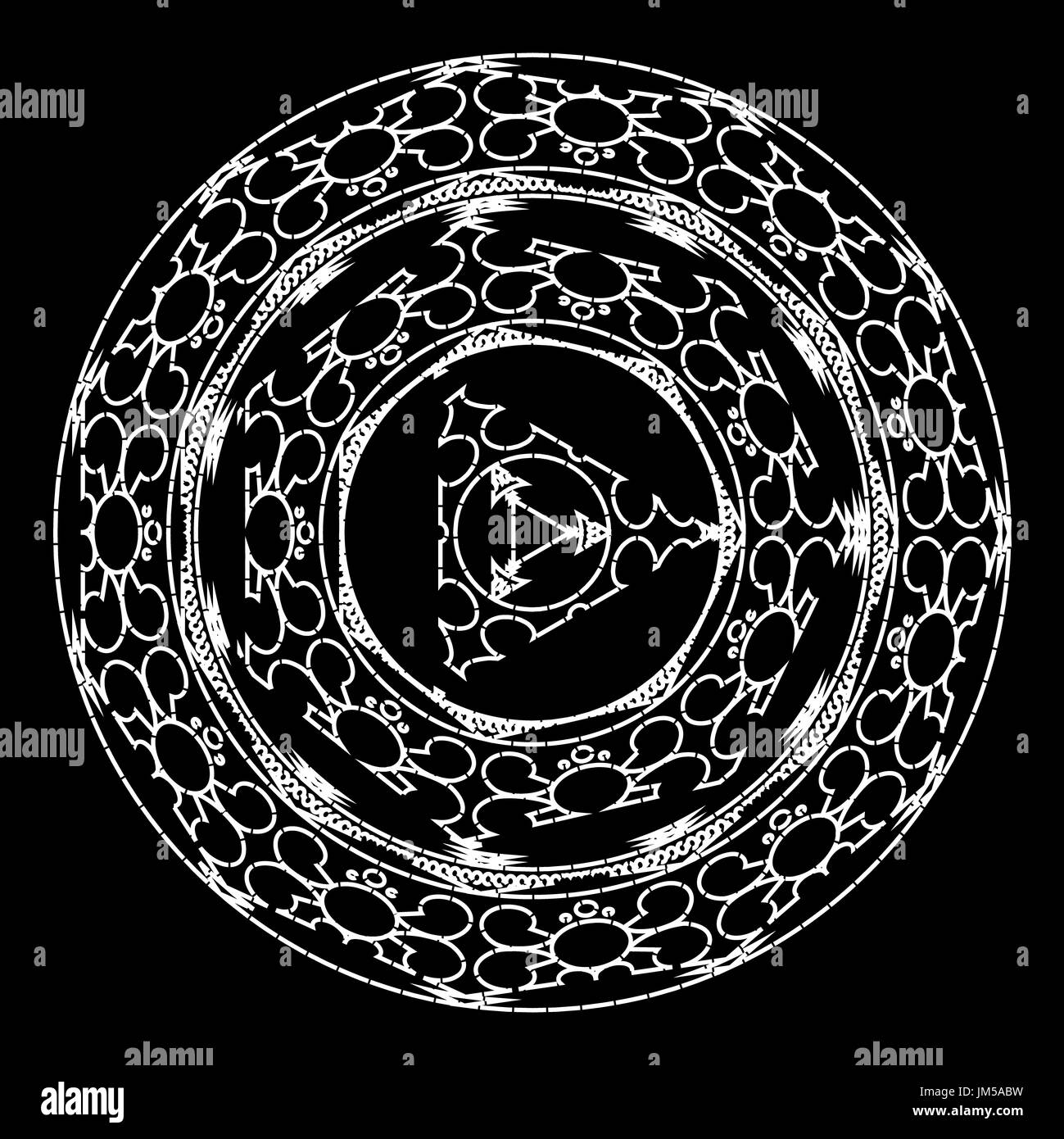 Mandalas pour livre à colorier. Noir et blanc décoration ornement Contour rond. Forme de fleur inhabituelle. Oriental et thérapie anti-stress yoga l. Banque D'Images