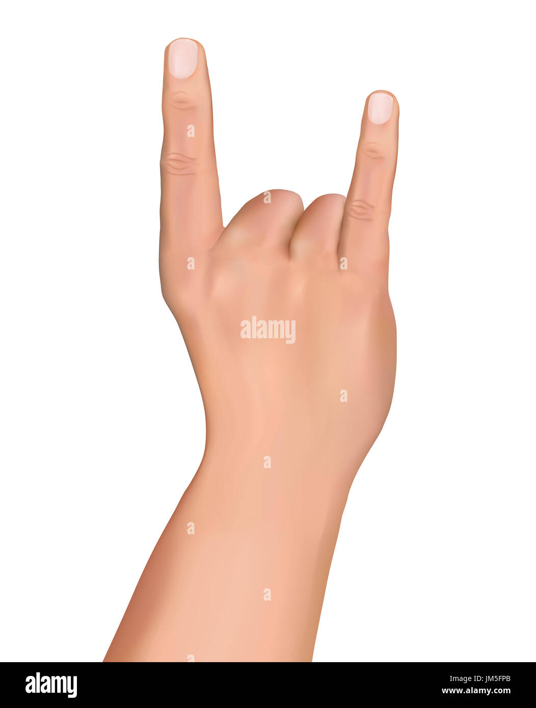 Les doigts de la main show heavy metal rock et geste corne isolated on  white Photo Stock - Alamy