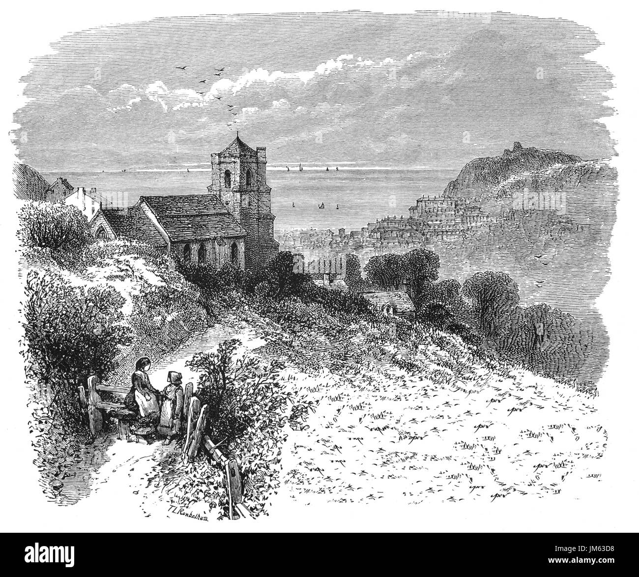 1870 : 15e siècle l'église All Saints, Hastings, East Sussex, Angleterre Banque D'Images