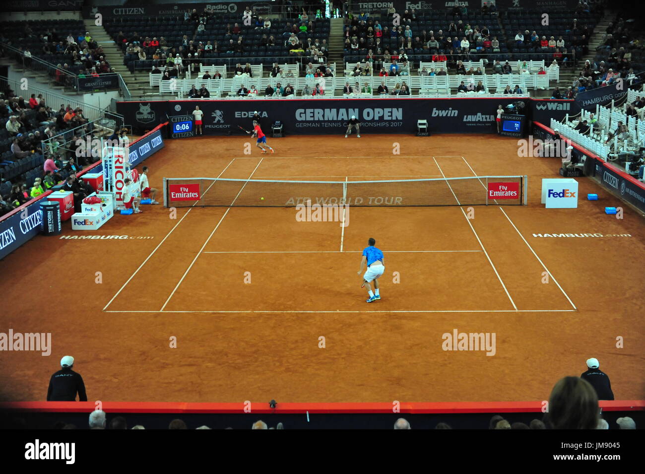 German Open 2017, l'ATP World Tour, de commentaires (GER, avant) vs Andreï Roublev (RUS, retour), Hambourg, Allemagne : Banque D'Images