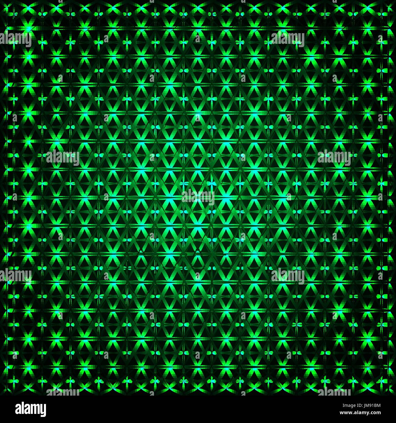 Abstract glowing green fractal 3D arrière-plan industriel lumineux bleu. Illustration de Vecteur