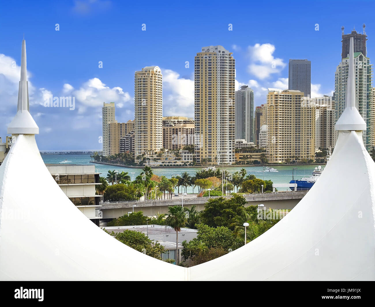 Vue sur le centre-ville de Miami Banque D'Images