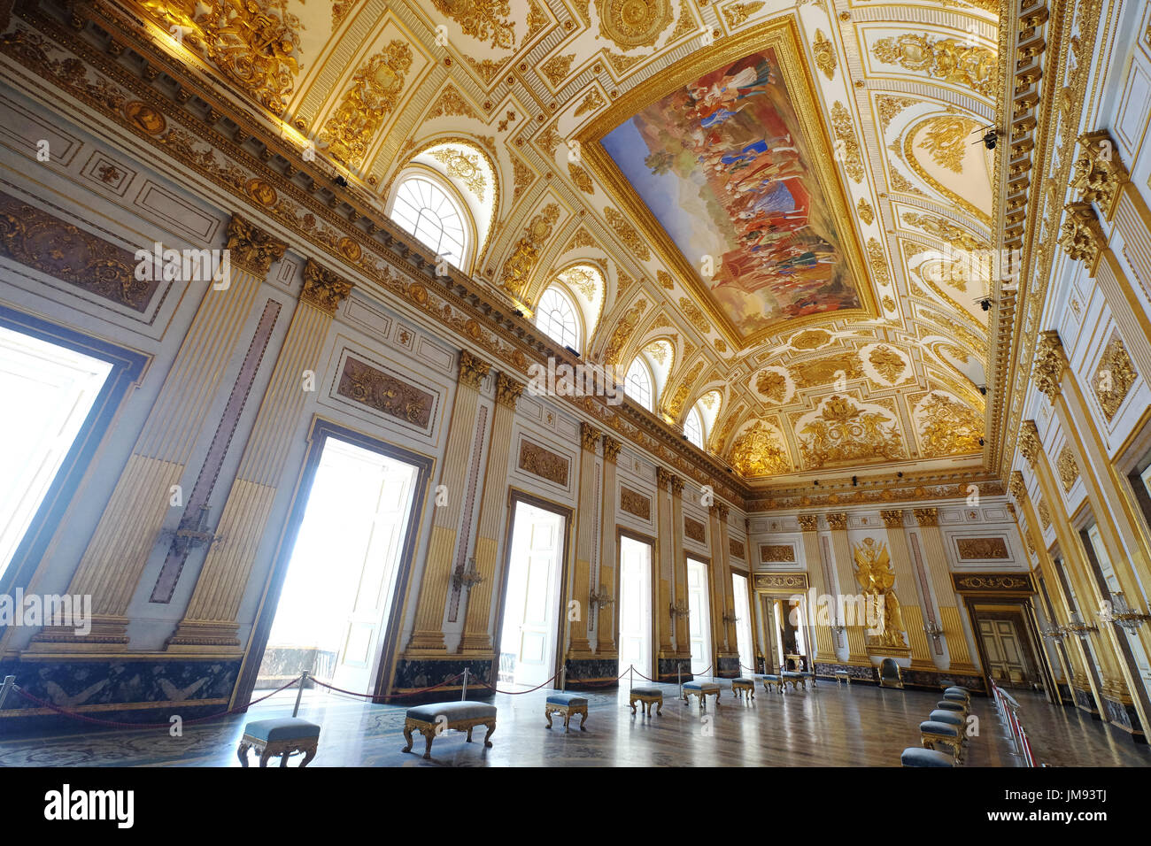 La salle du trône, le Palais Royal de Caserte (Reggia di Caserta),Caserta Campania,Italie, Banque D'Images