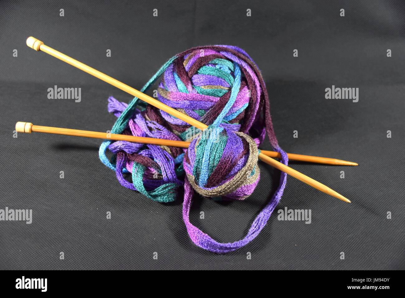 Boules de laine pour le tricot et le crochet travail fait à la main Banque D'Images