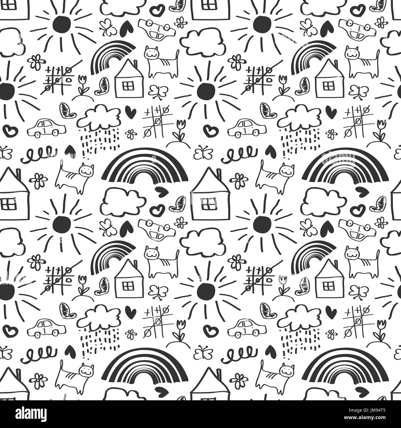 Arrière-plan de peinture pour les enfants, un dessin d'enfant motif transparent Illustration de Vecteur