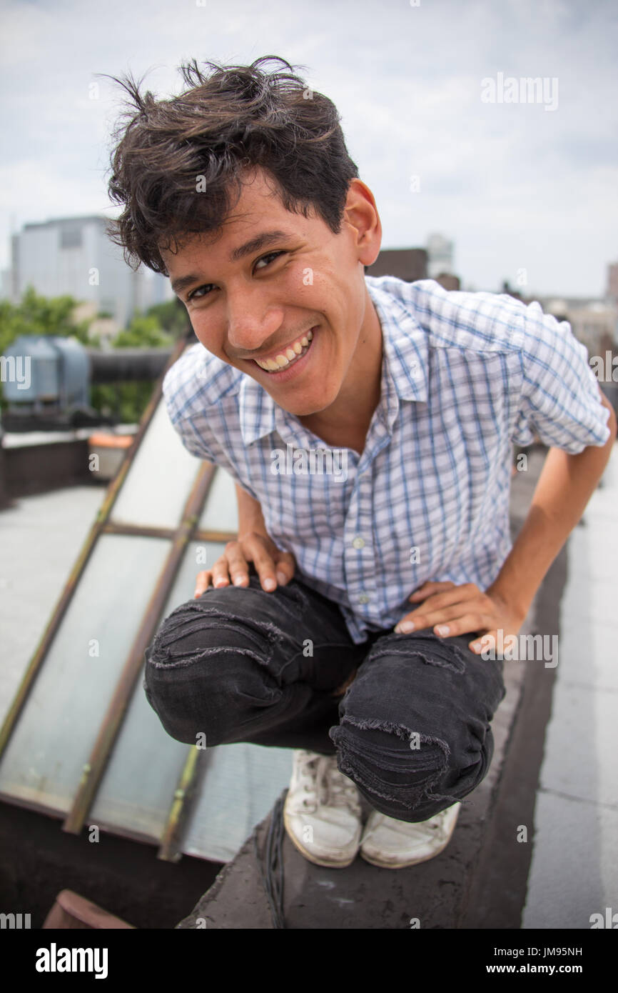Jeune étudiant brésilien vivant à New York Banque D'Images