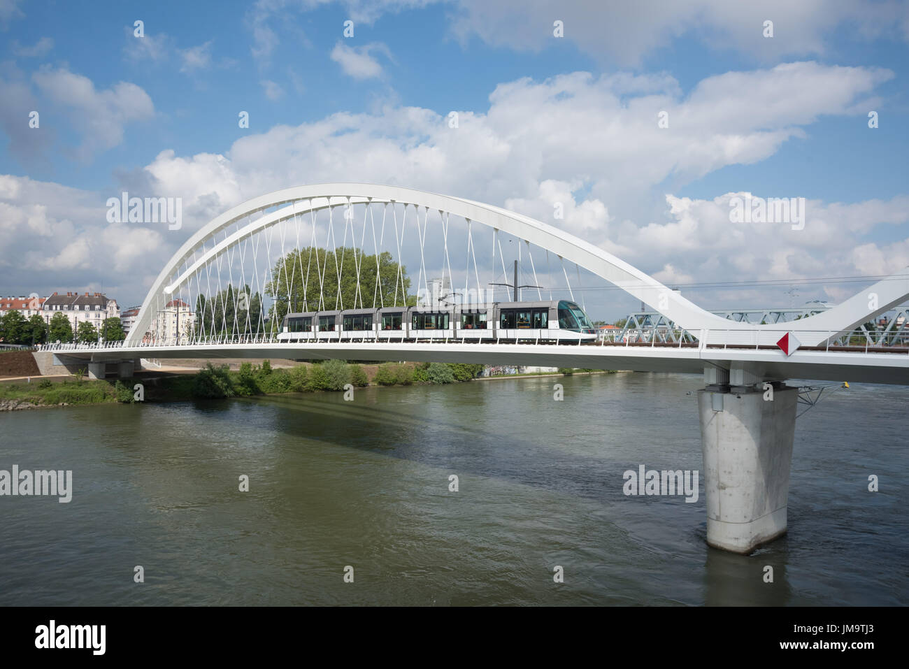 Rheinbrücke zwischen der Straßenbahn Strasbourg und Kehl Banque D'Images