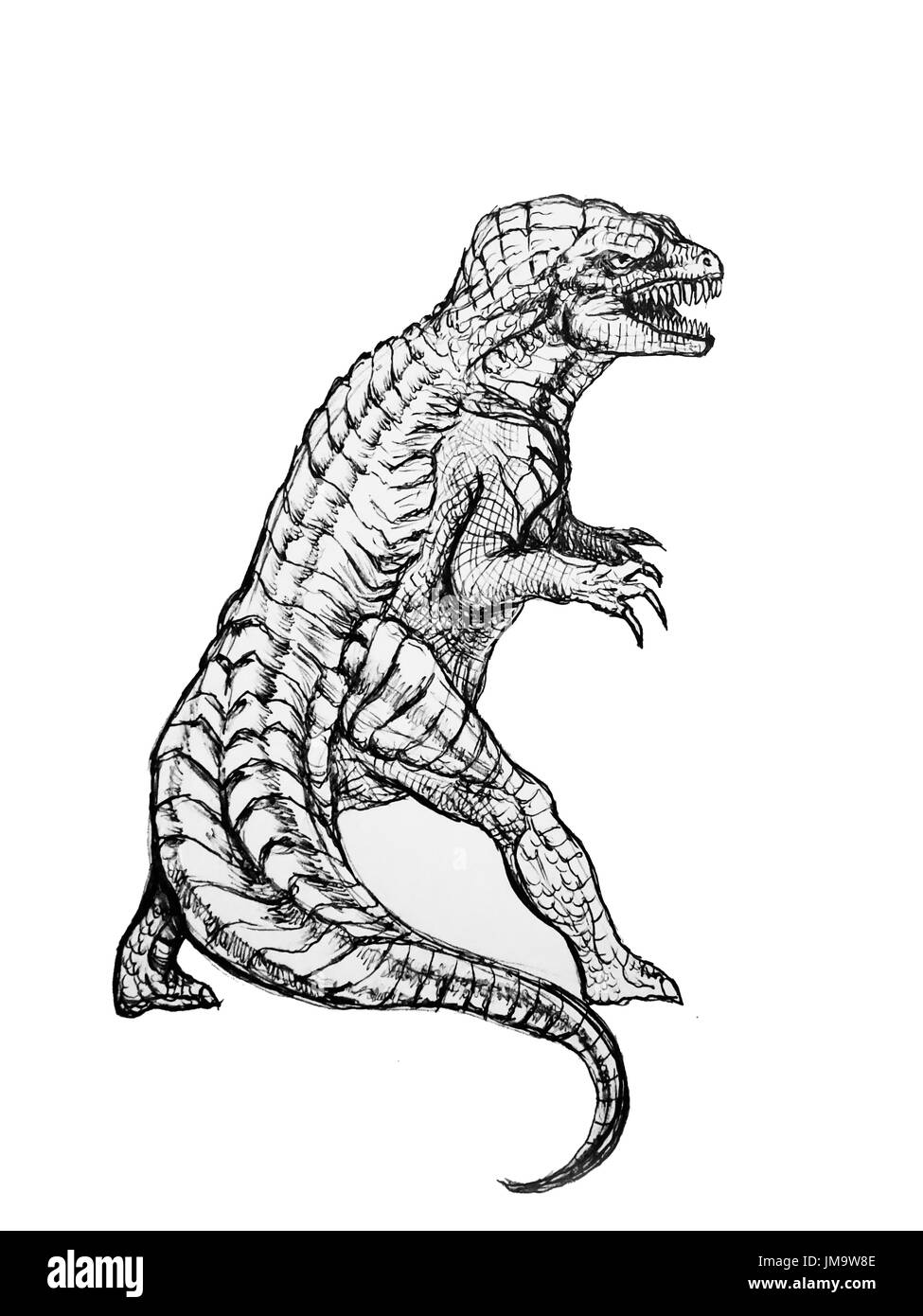 Un dessin d'un dinosaure carnivore Banque D'Images