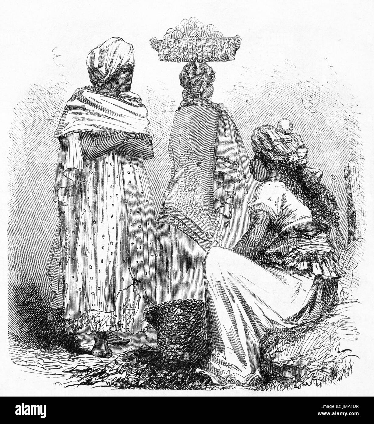 Les femmes noires à Rio de Janeiro. Créé par Riou après Biard, publié sur le Tour du Monde, Paris, 1861 Banque D'Images