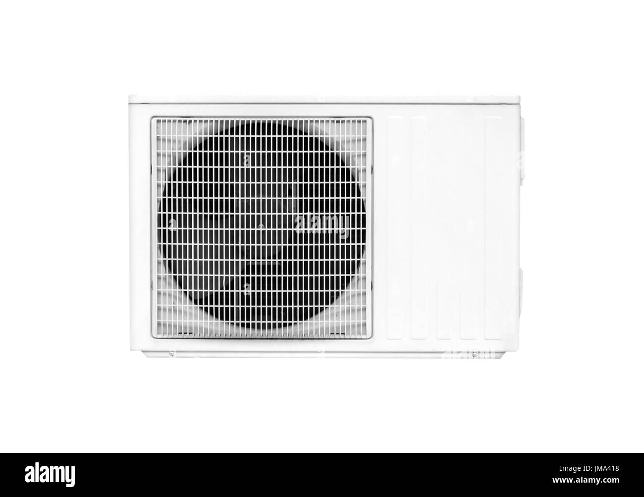 Compresseur de climatisation. Isolé sur fond blanc avec copie espace Banque D'Images