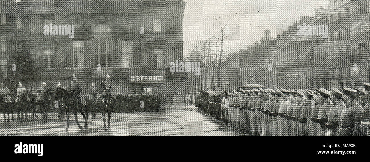 Prince Rupert de Bavière l'inspection des forces allemandes dans les territoires occupés de Lille Banque D'Images