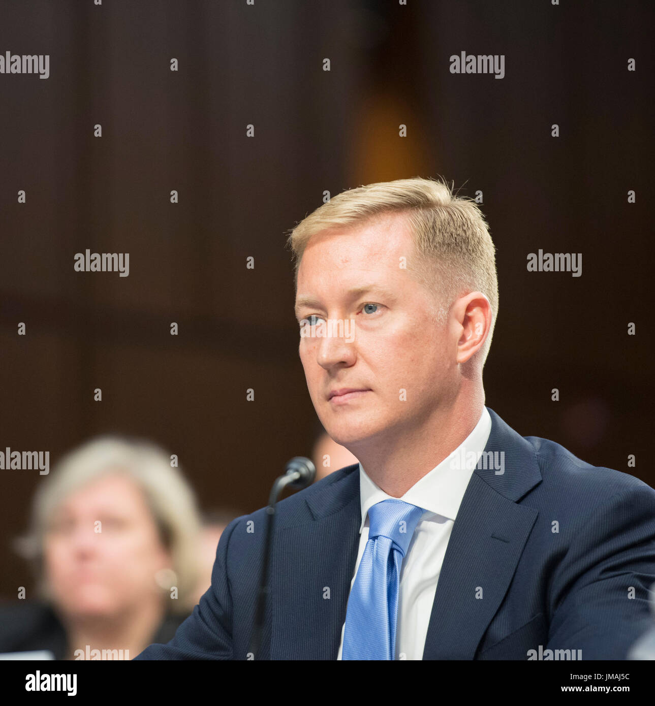 Washington DC, USA. 26 juillet 2017. : Le Comité du Sénat sur l'appareil judiciaire audience maintenant intitulée : "Surveillance de la Foreign Agents Registration Act et tente d'influencer les élections américaines : les leçons tirées de l'exercice en cours et Administrations Publiques M. Adam Hickey Sous-procureur général adjoint, Division de la sécurité nationale du département de la Justice des États-Unis Washington, DC Patsy Lynch/MediaPunch/Alamy Live News Banque D'Images