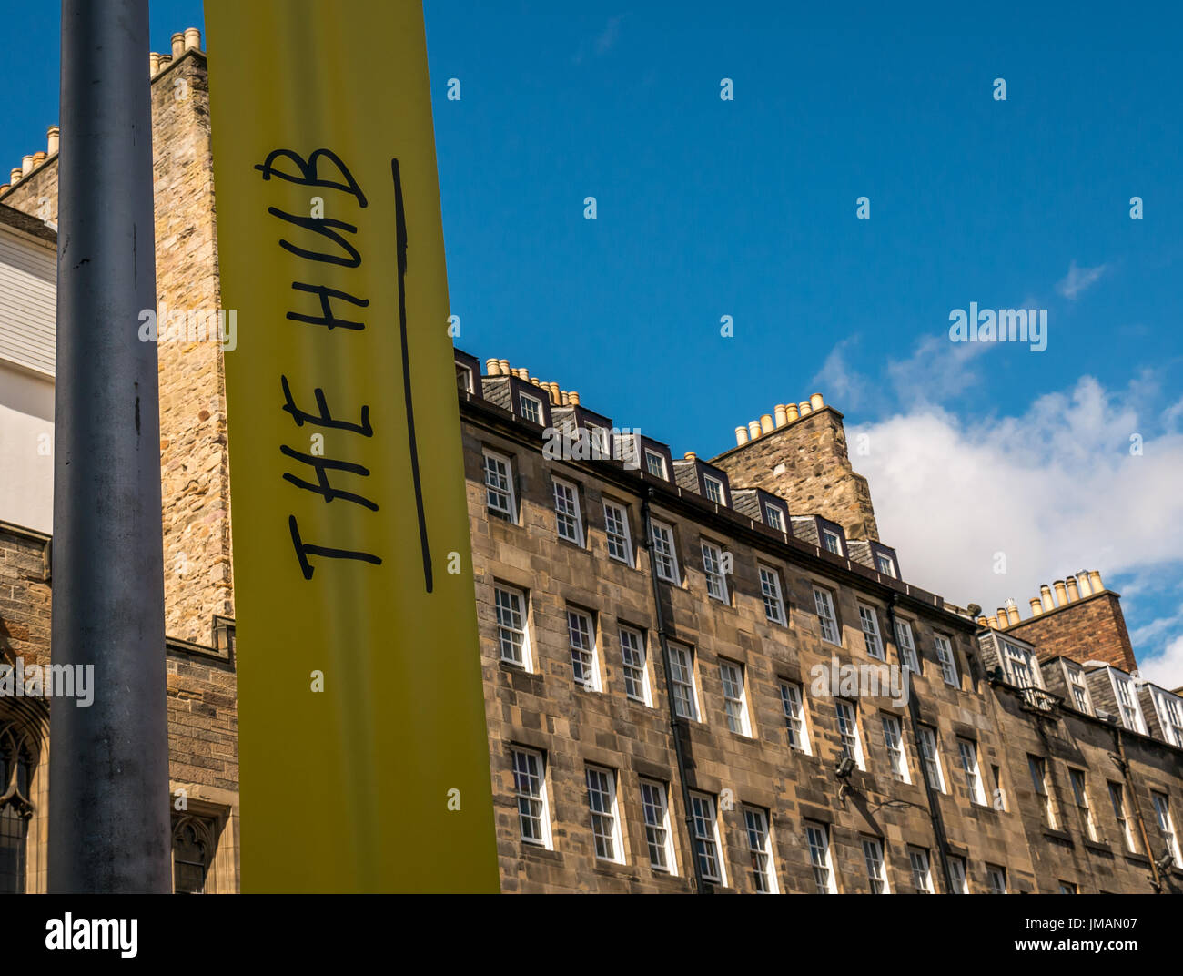 Edinburgh, Ecosse, Royaume-Uni. 26 juillet, 2017. Le moyeu ; Quartier général du Festival International d'Édimbourg (FEI) sur Royal Mile, High Street, Édimbourg Banque D'Images