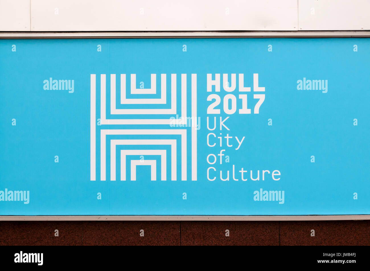 Inscrivez-vous sur un bâtiment à Kingston Upon Hull Hull 2017 fait la promotion de la culture la ville britannique Banque D'Images