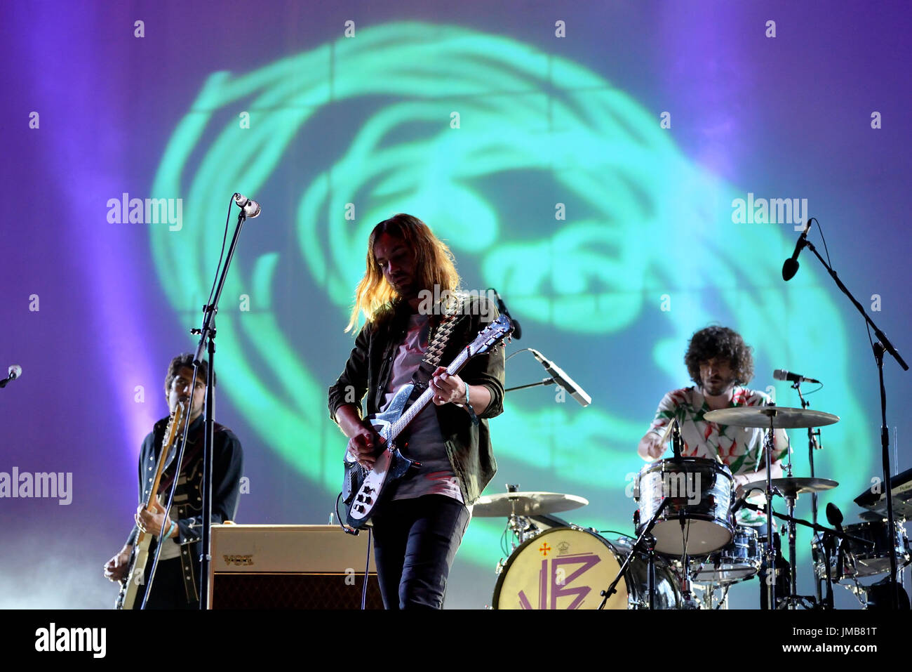 Barcelone - 2 juin : Tame Impala (groupe psychédélique) produisent en concert au Primavera Sound Festival 2016 le 2 juin 2016 à Barcelone, Espagne. Banque D'Images