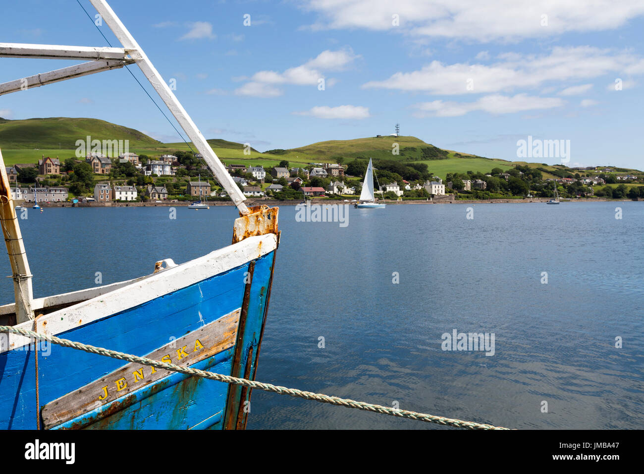 Le bateau de pêche Jeniska accostera au Port de Campbeltown, péninsule de Kintyre, côte ouest de l'Ecosse, Royaume-Uni Banque D'Images
